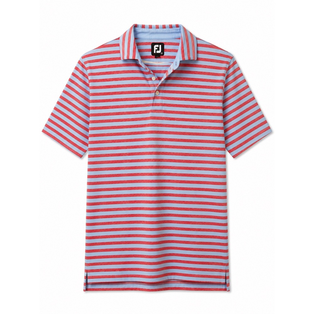 FootJoy Mens ProDry Performance Golf Polo Shirt Striped Blue Red Size Large
